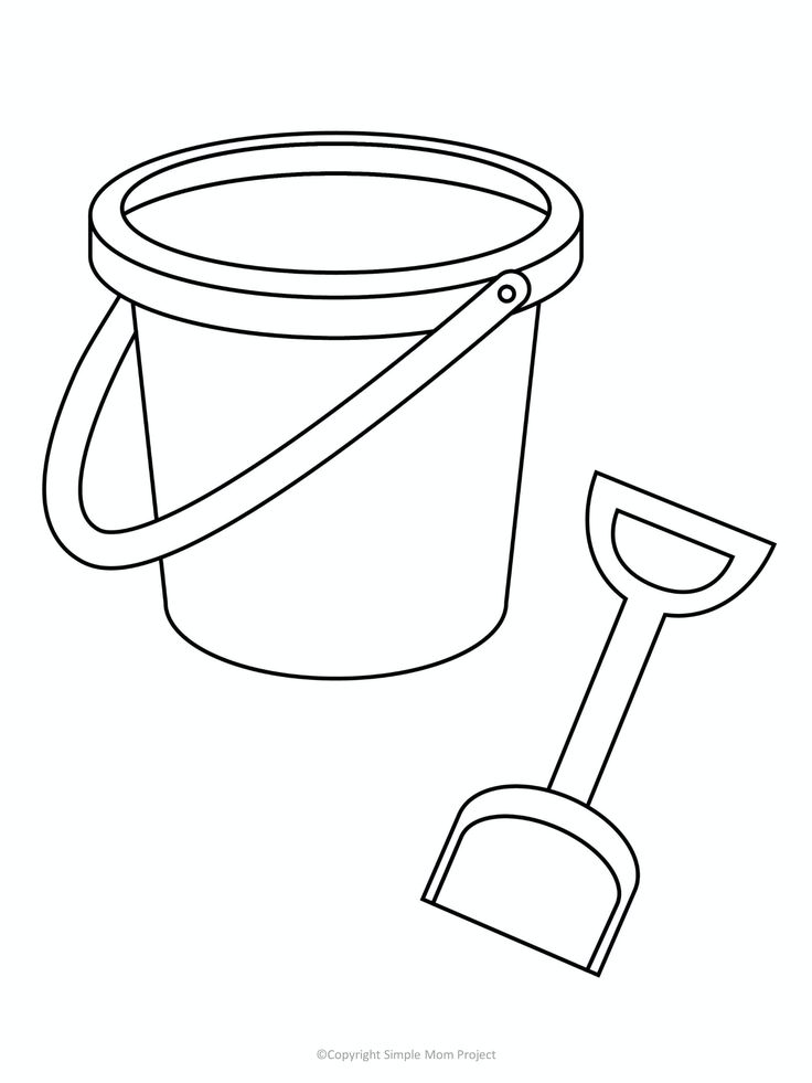 Free printable beach pail and shovel template beach pail beach theme preschool pail