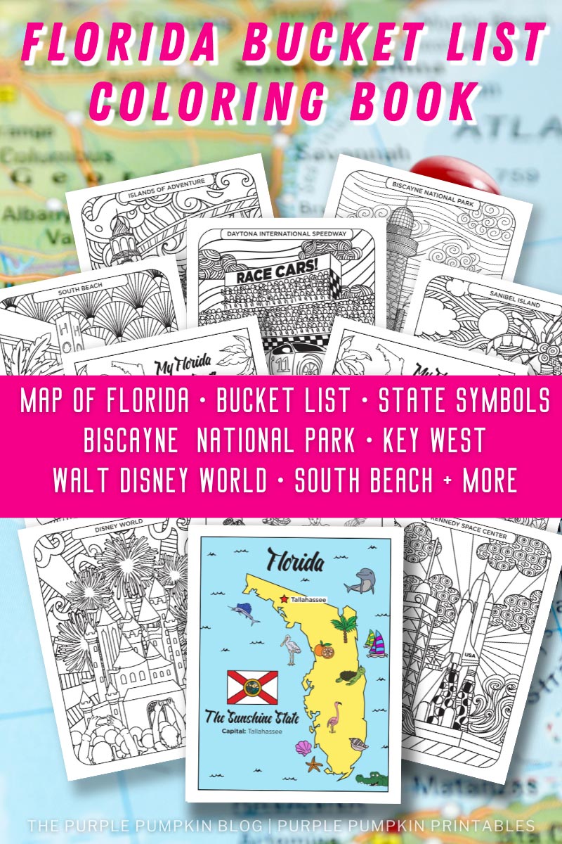 Printable florida bucket list coloring book
