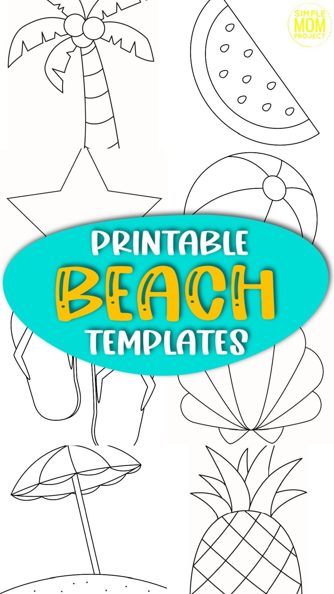 Free printable beach pail and shovel template â simple mom project