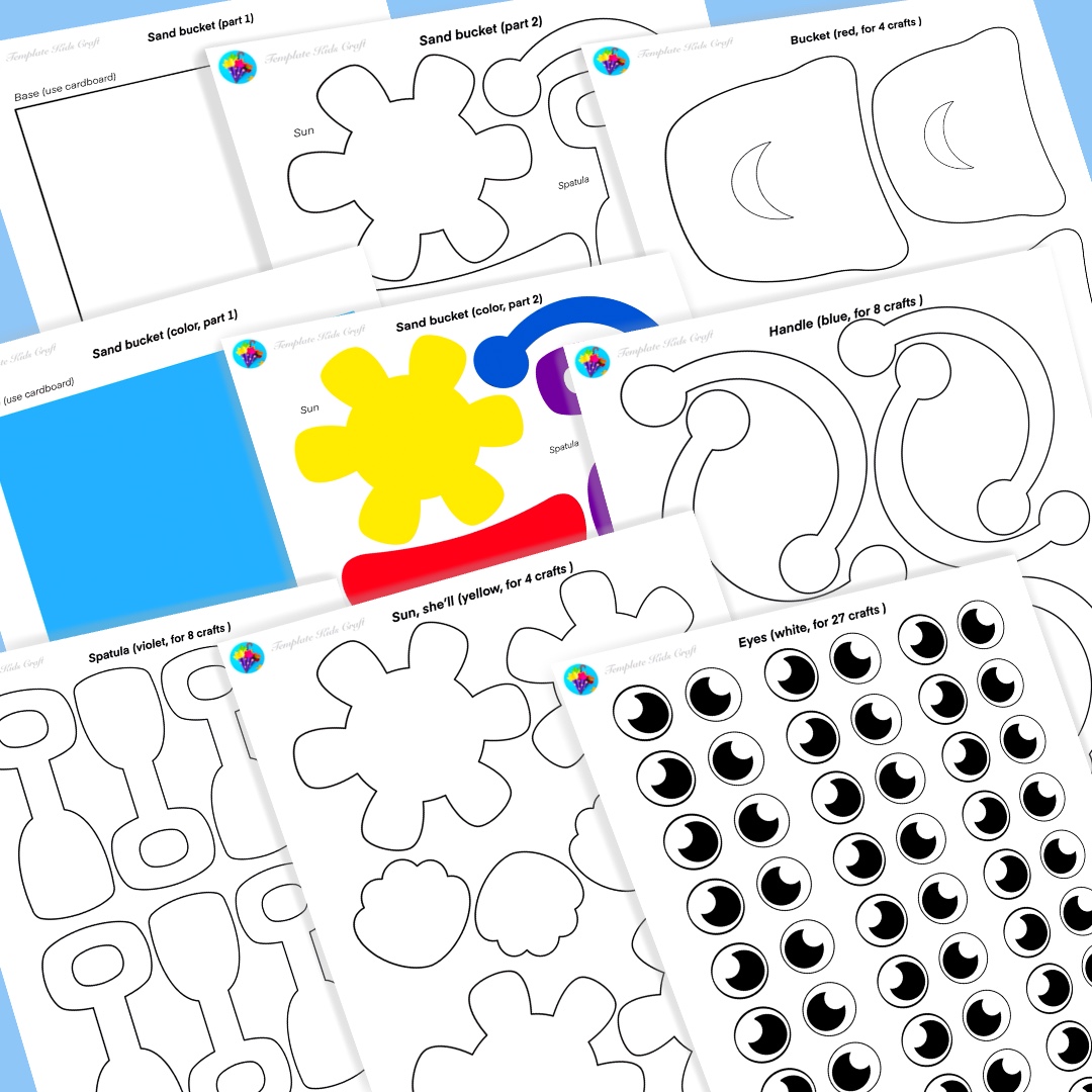 Sand bucket craft end of year summer sea ocean sun beach day coloring vacation made by teachers