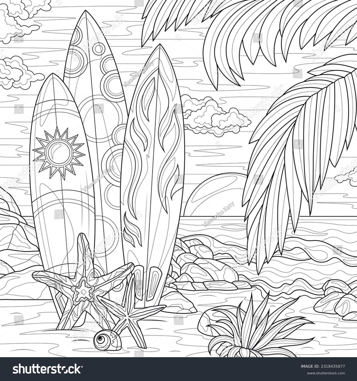 Thousand coloring book beach royalty