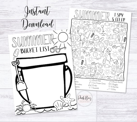 Kids summer printable summer bucket list summer activities printable summer i spy kids summer games summer checklist family activity
