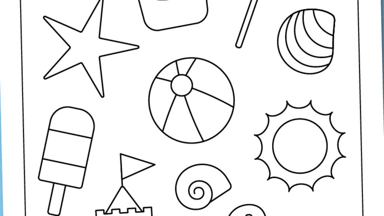 Printable beach coloring page
