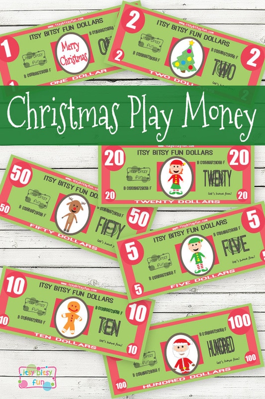 Free christmas printable play money