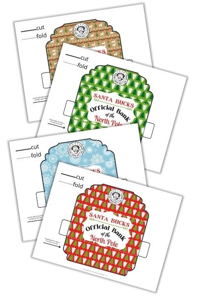 Santa money envelopes â