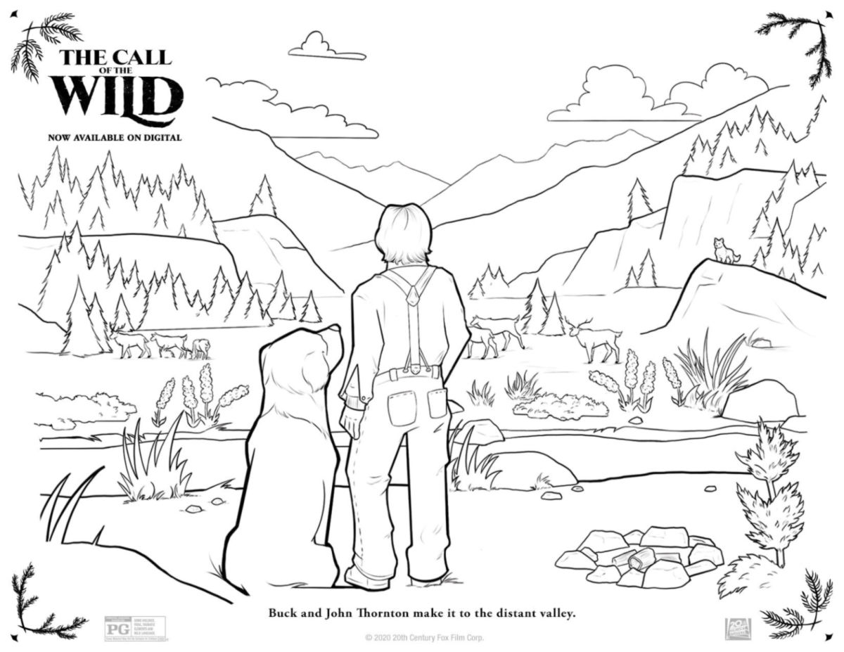 Free printable call of the wild coloring page