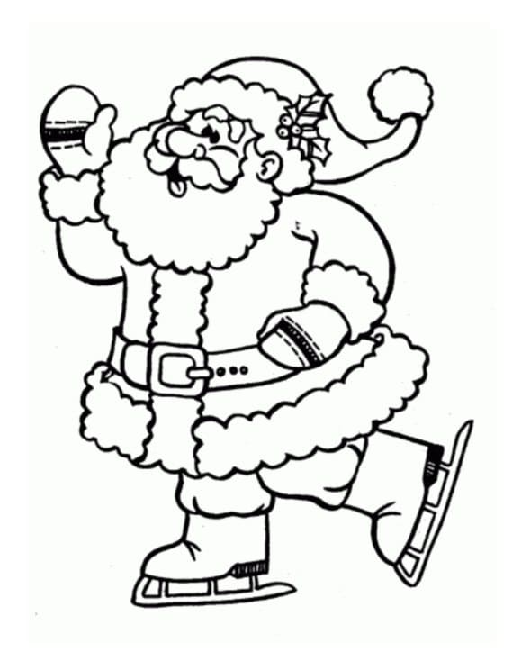 Free printable santa coloring page