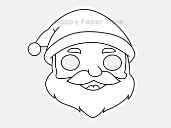 Santa claus mask printable christmas craft for kids