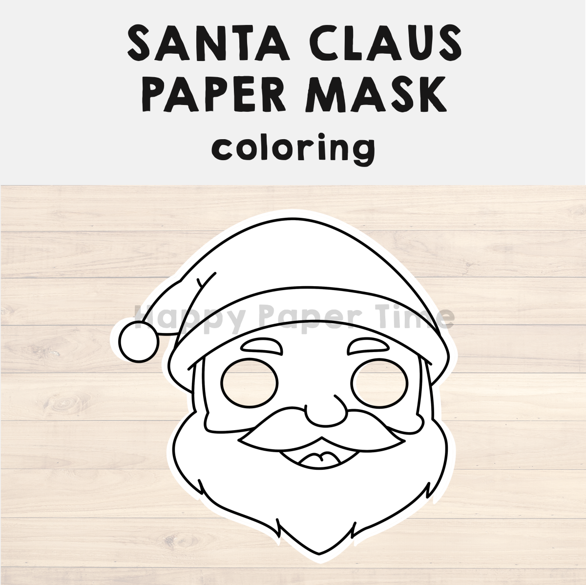 Santa claus paper mask printable christmas coloring costume craft activity made by teachers