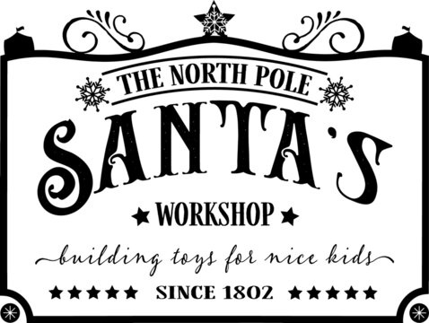 Santas workshop sign images â browse photos vectors and video