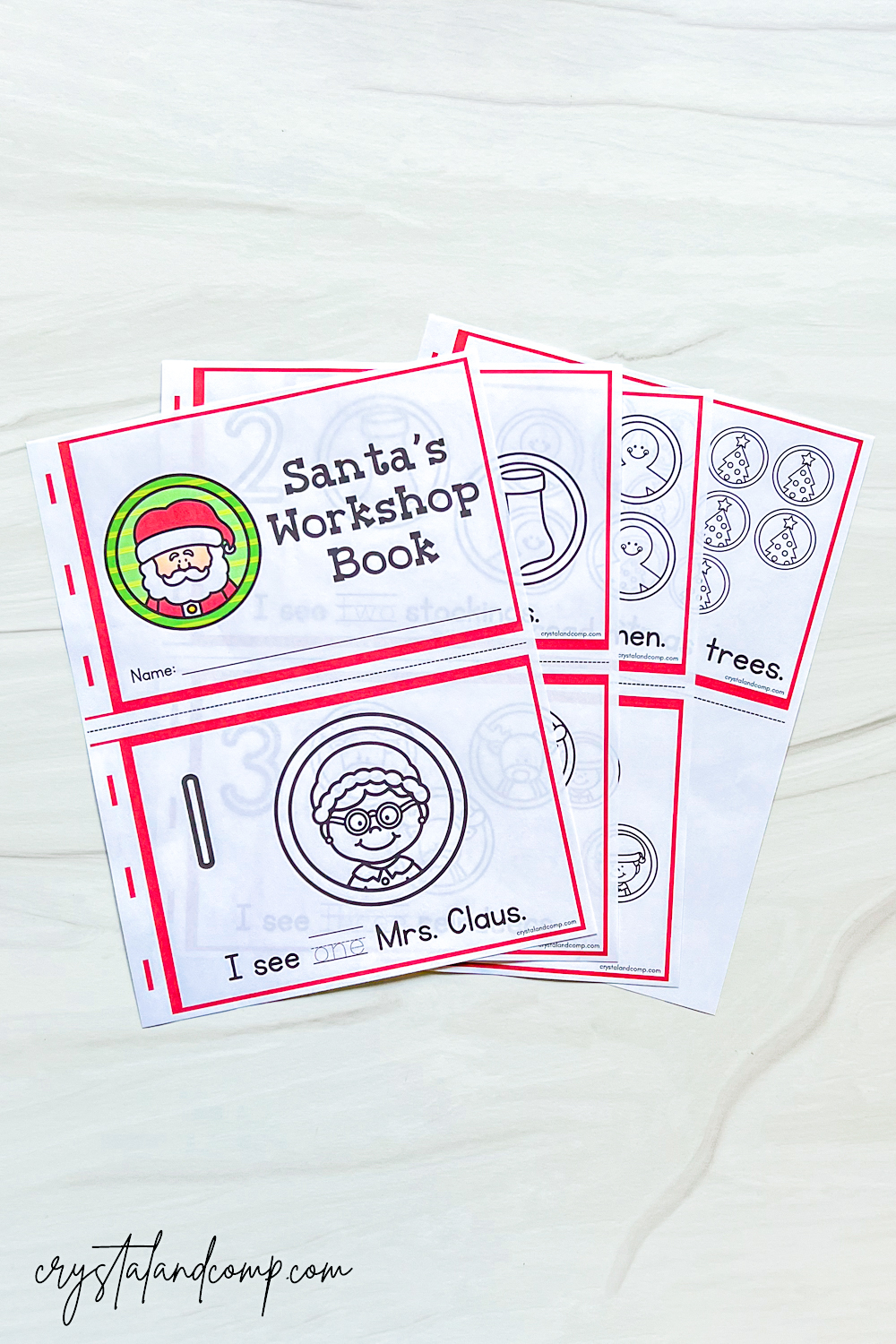 Santas workshop printable book