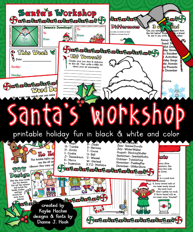 Printable christmas activities for kids by dj inkers
