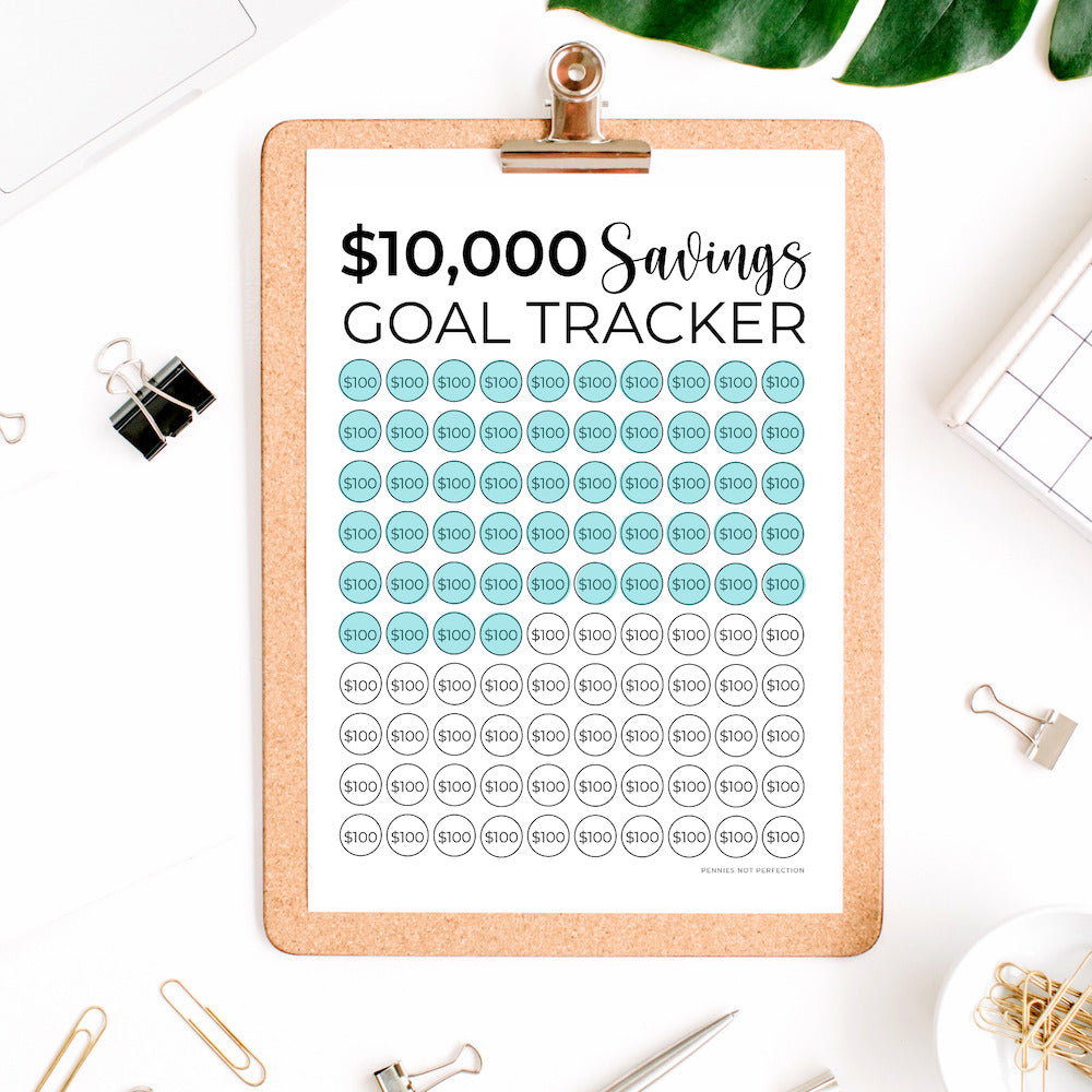Printable savings goal tracker bundle savings challenge tracker prin â