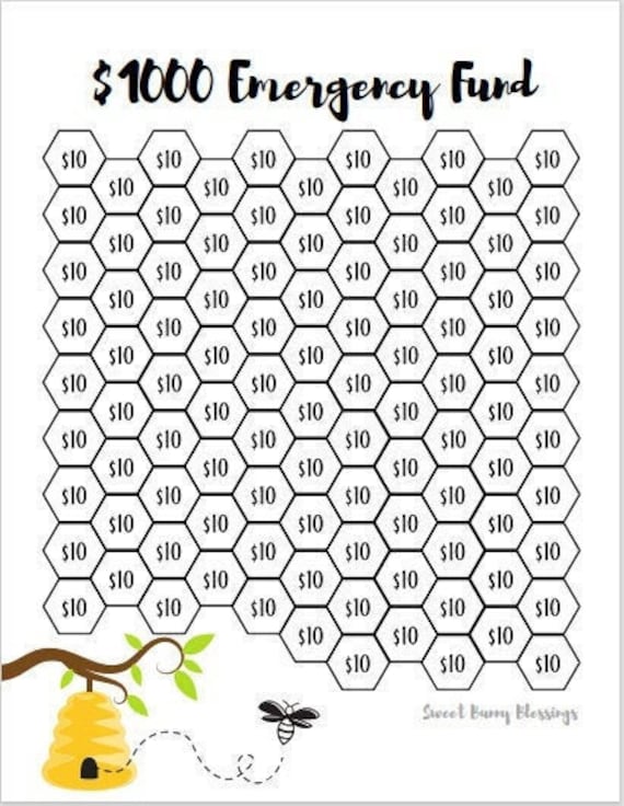 Printable beehive emergency fund savings tracker savings goal dave ramsey the budget mom digital tracker budgeting baby steps