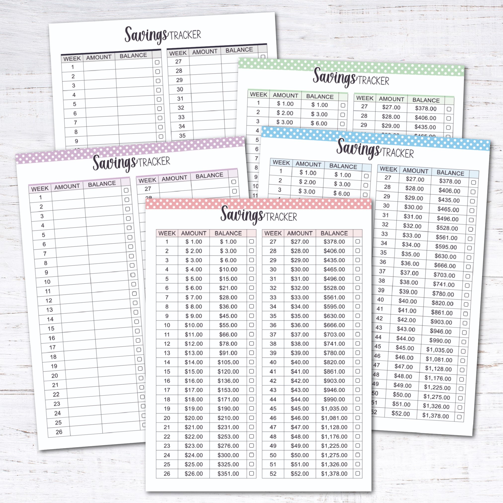 Yearly savings tracker free printable day â krafty planner