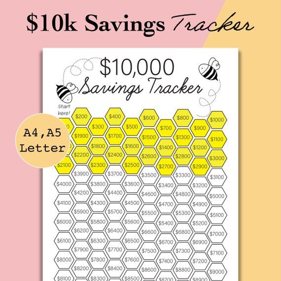 K savings tracker printable savings challenge tracker money savings chart savings goal planner a a letter download now
