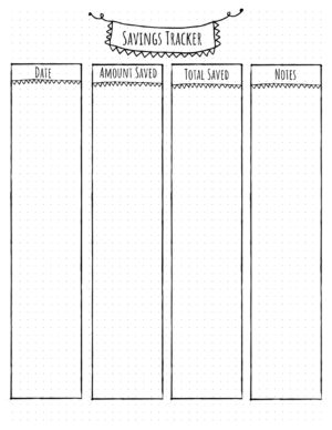 Free savings tracker printable customize online