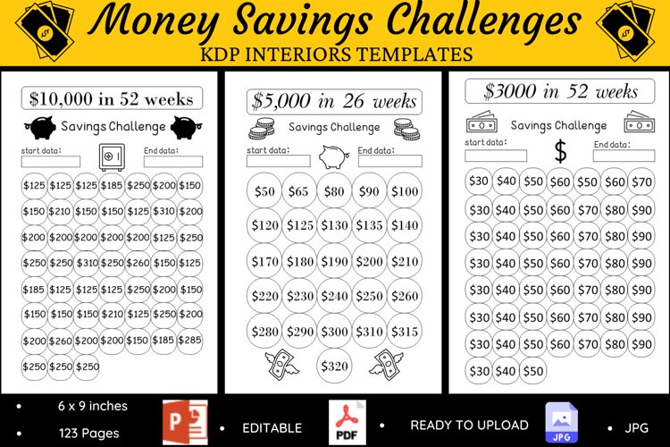 Money saving challenge printable pdf