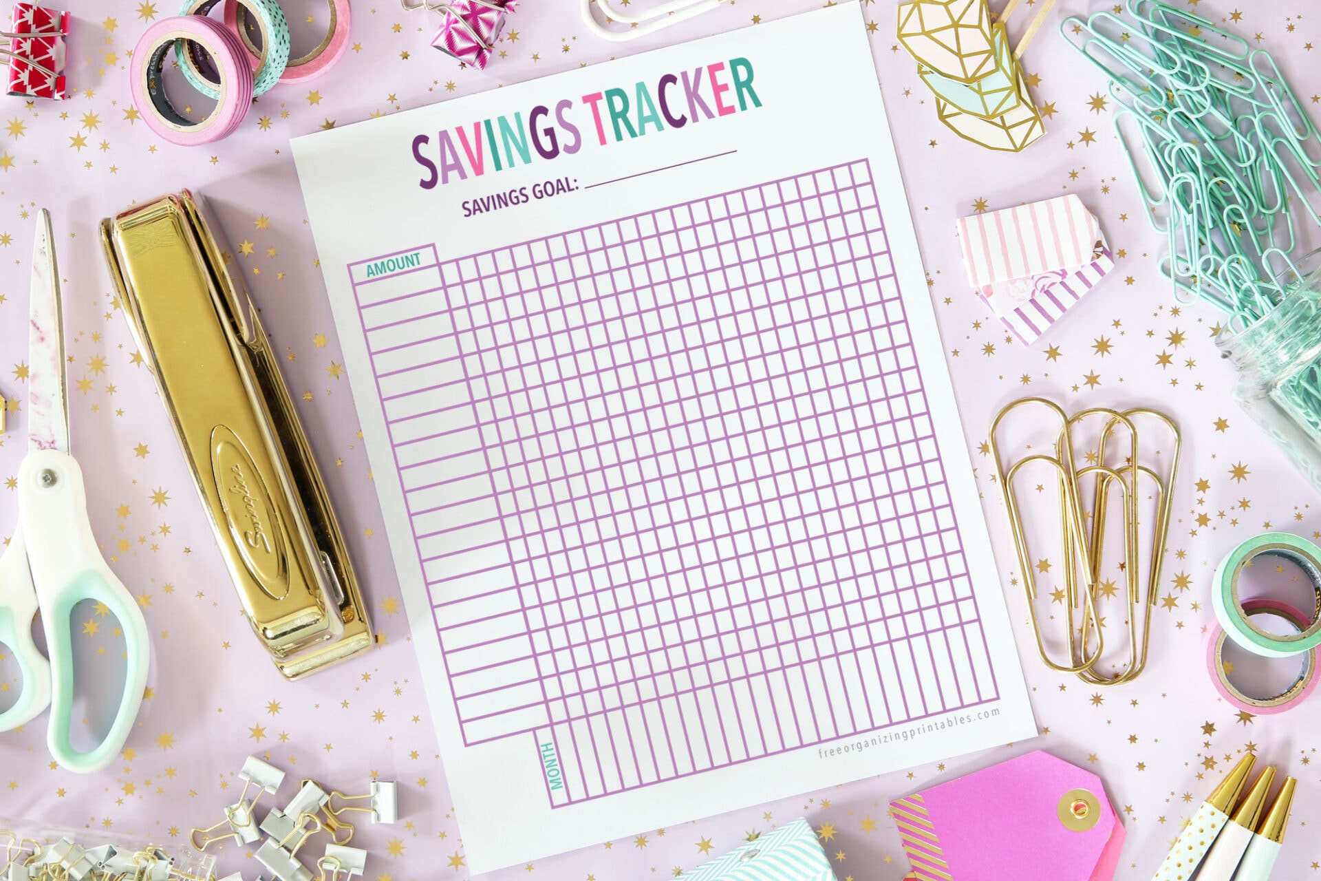 Free printable savings tracker pages