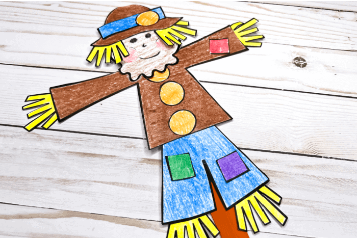 Free printable cut and paste scarecrow craft template