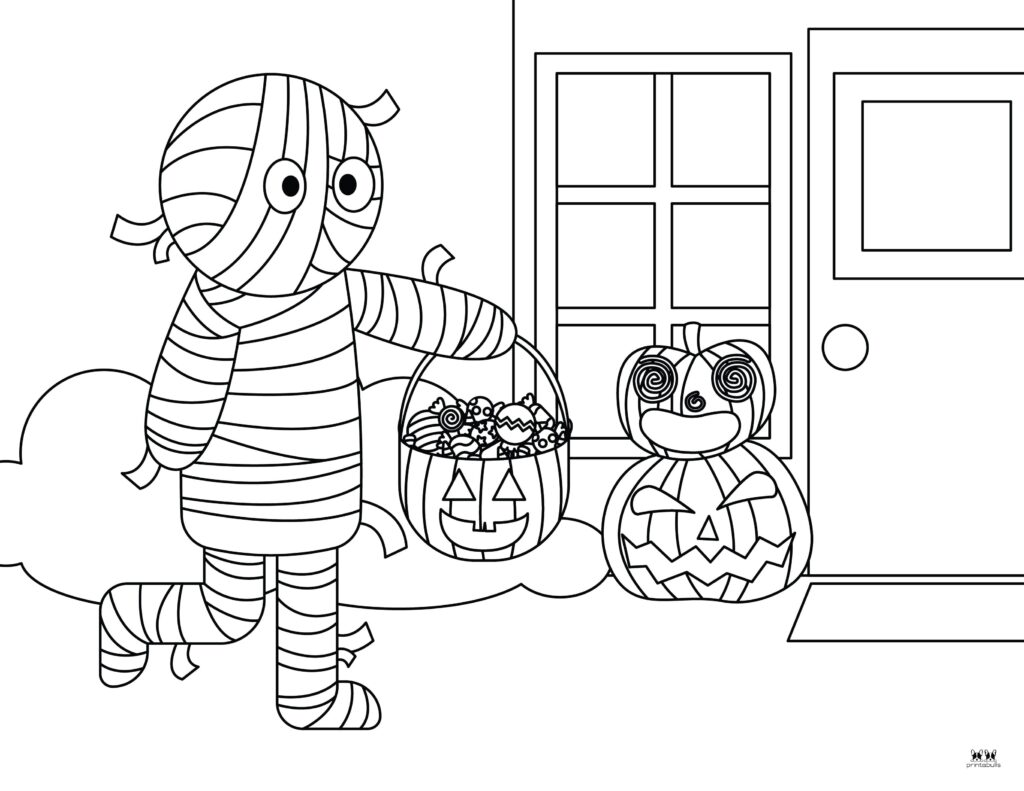 Mummy coloring pages templates