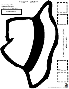 Scarecrow hat pattern by c and l curriculum tpt