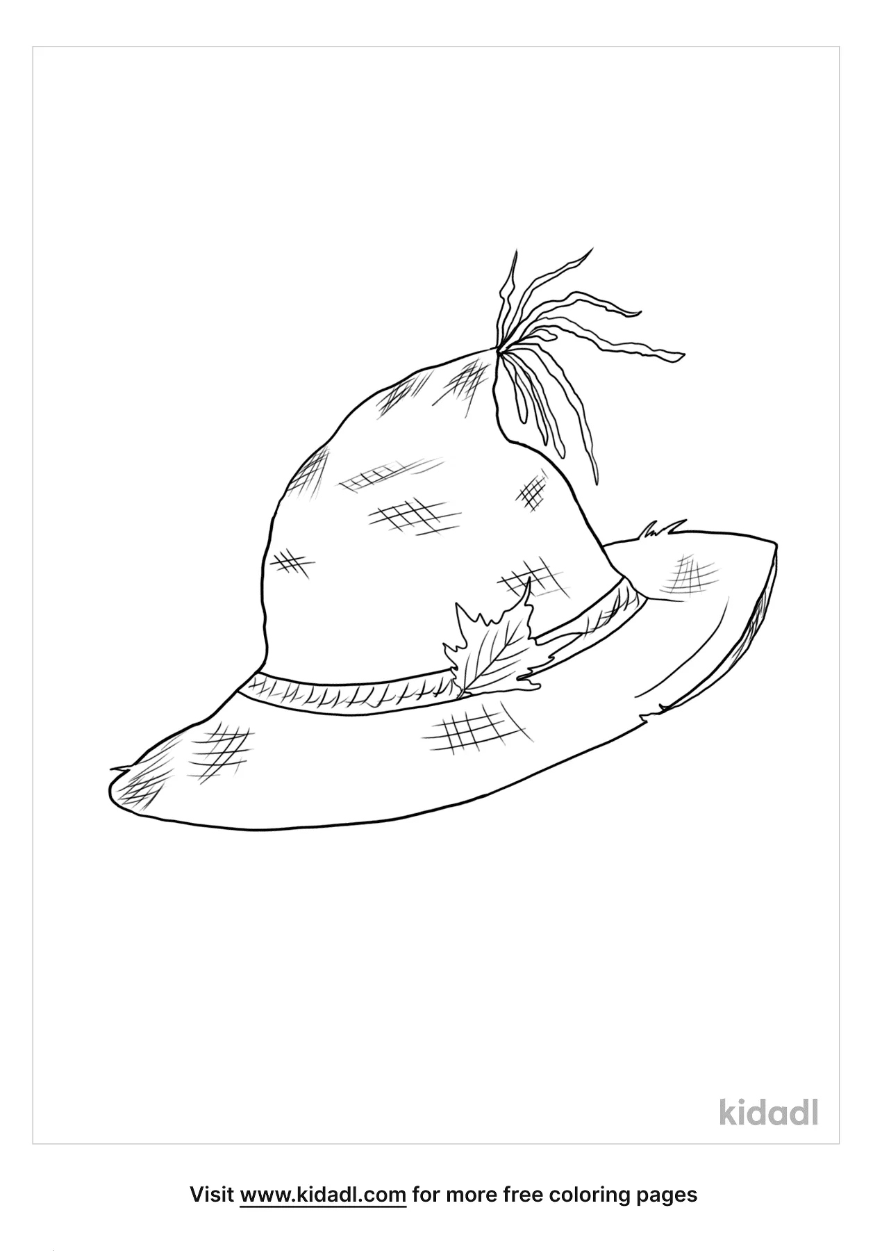 Free scarecrow straw hat coloring page coloring page printables