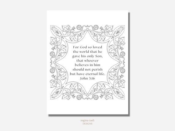 Floral scripture coloring page printable scripture coloring page printable bible verse coloring page printable coloring page pdf
