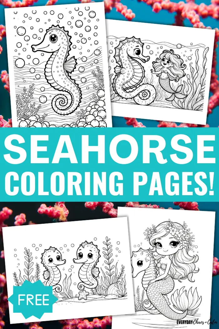 Free seahorse coloring pages for kids
