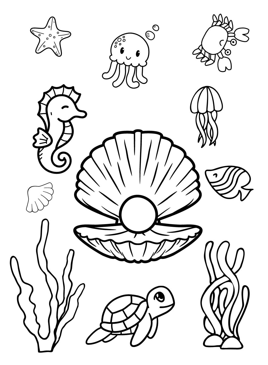 Scallop coloring pages printable for free download