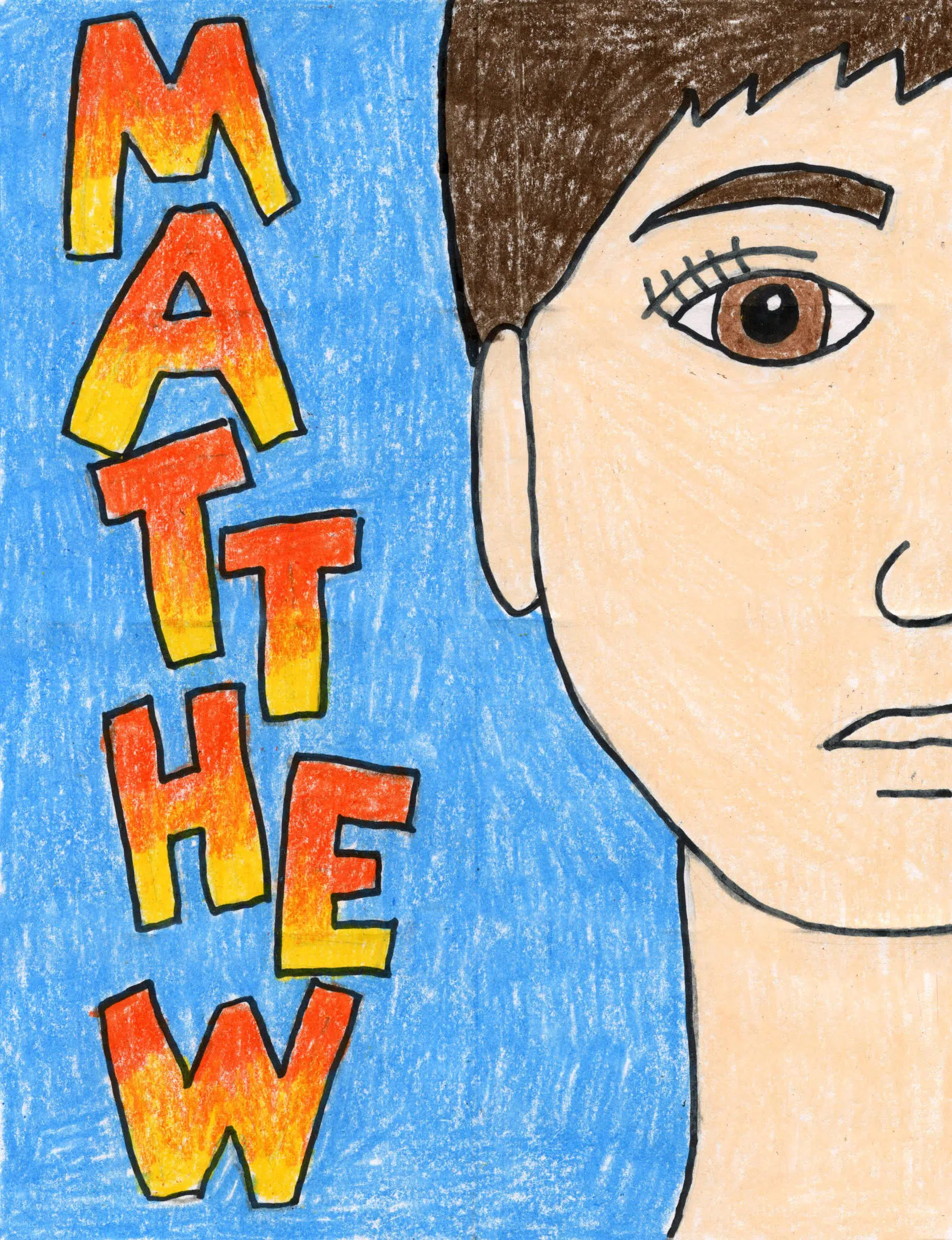 How to draw a self portrait for kids easy directed drawing art project