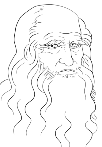 Leonardo da vinci self portrait coloring page free printable coloring pages