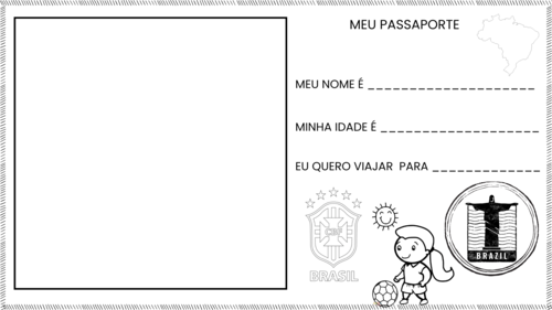 My passport brazilian portuguese worksheet self portrait meu passaporte teaching resources