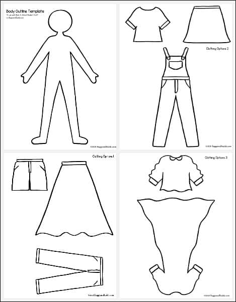 Self portrait paper doll craft with printable templates