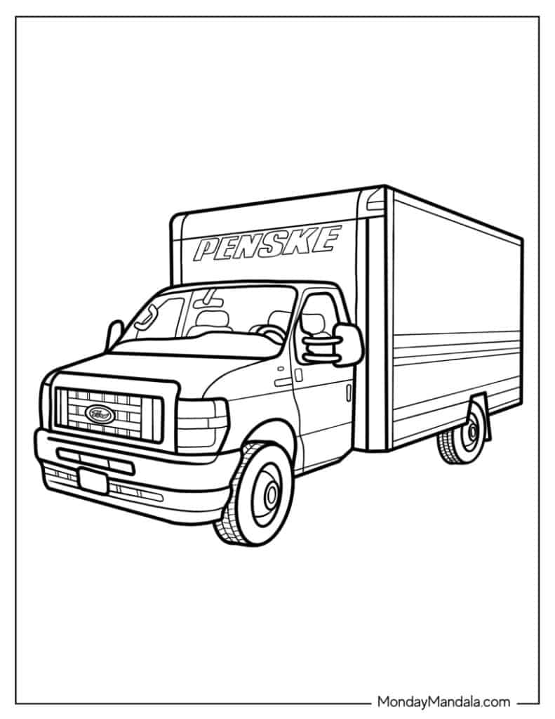Truck coloring pages free pdf printables