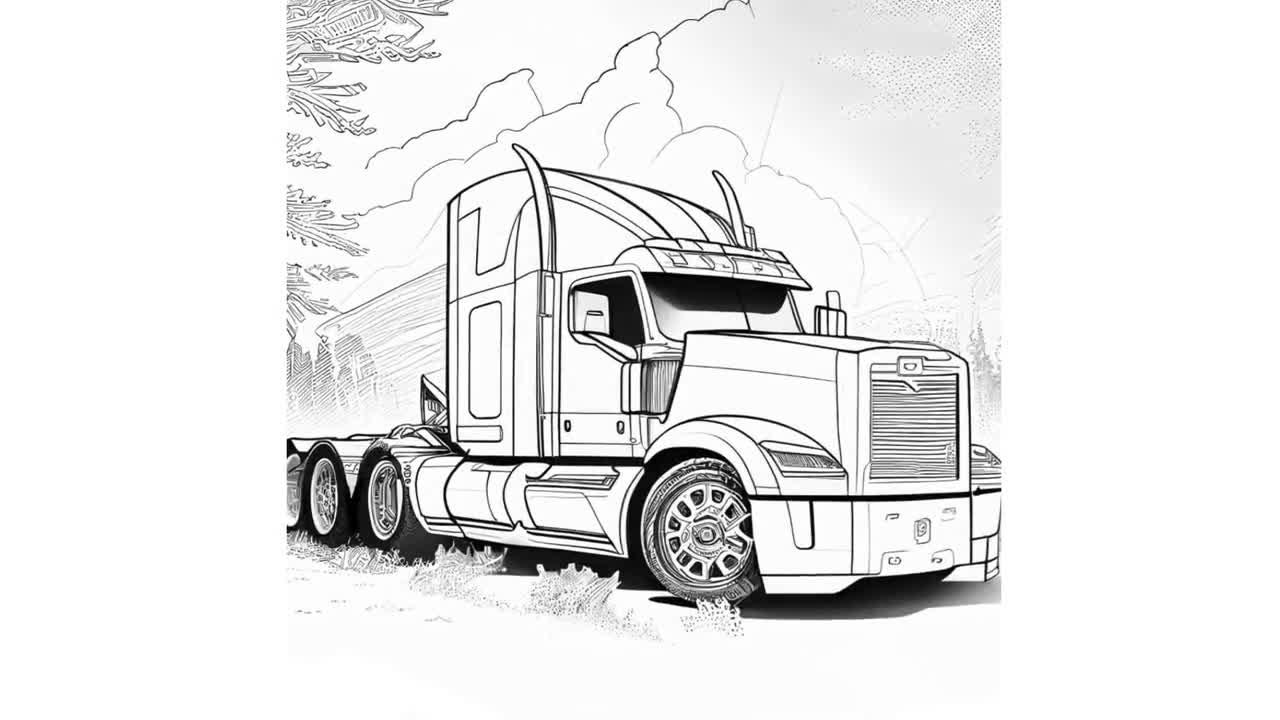 Cool trucks coloring e