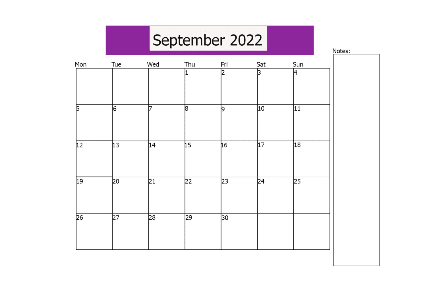 Printable september calendars free premium