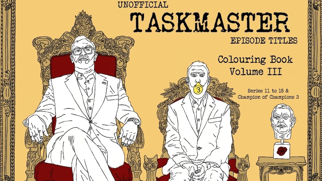Taskmaster titles colouring book volume by cpgemcreations â