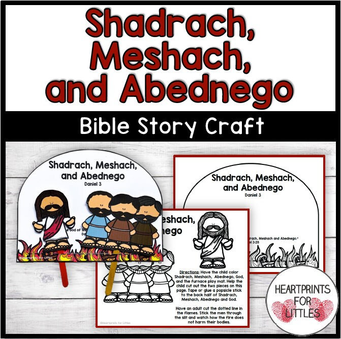 Shadrach meshach and abednego bible craft for kids sunday school craft homeschool