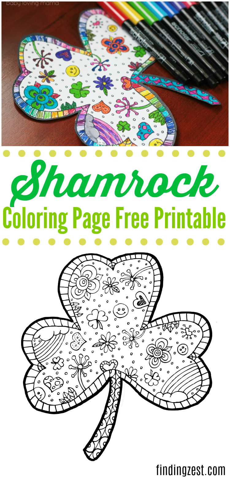 Shamrock coloring page free printable