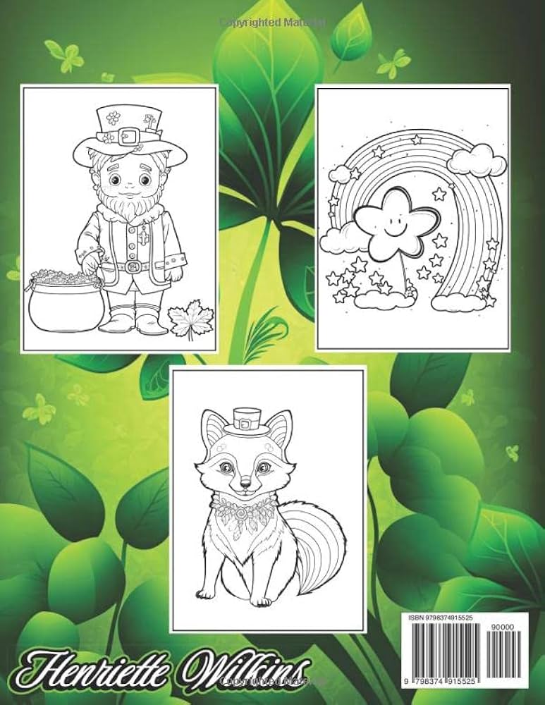 St patricks day coloring book for kids happy saint patricks coloring pages with shamrocks leprechauns lucky clovers pots of gold and rainbows perfect gift ideas for girls and boys