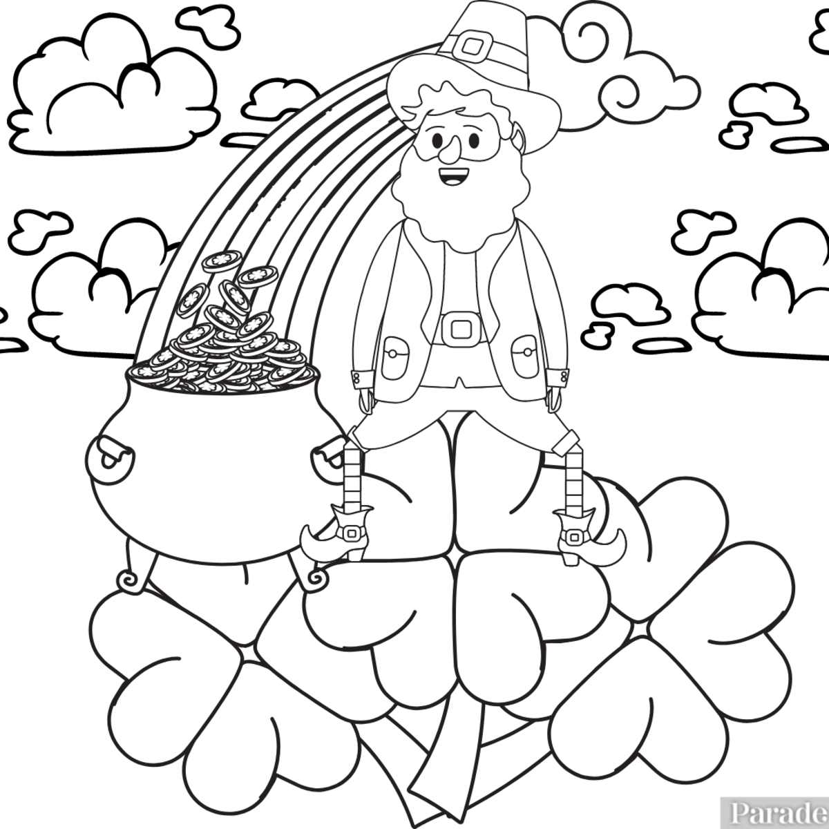 Free st patricks day printable shamrock coloring pages