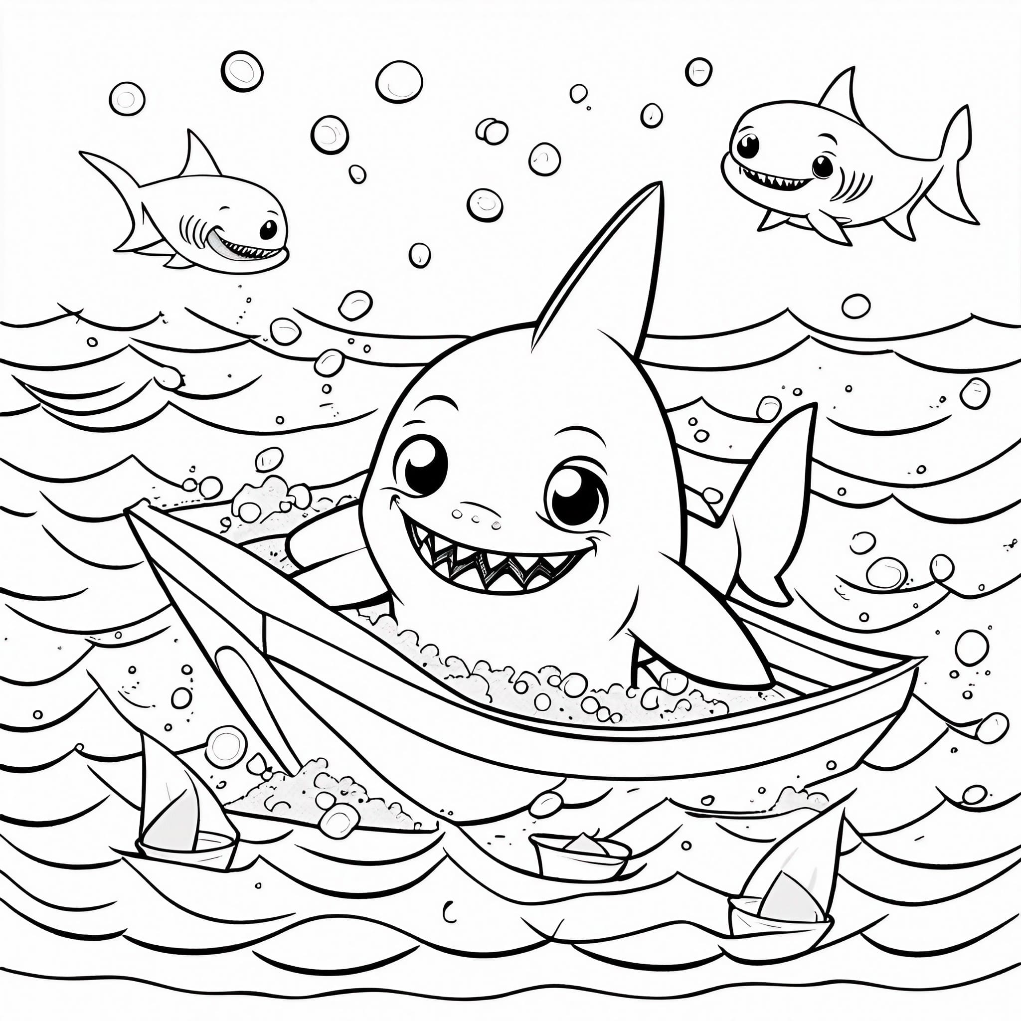 Baby shark coloring pages for free
