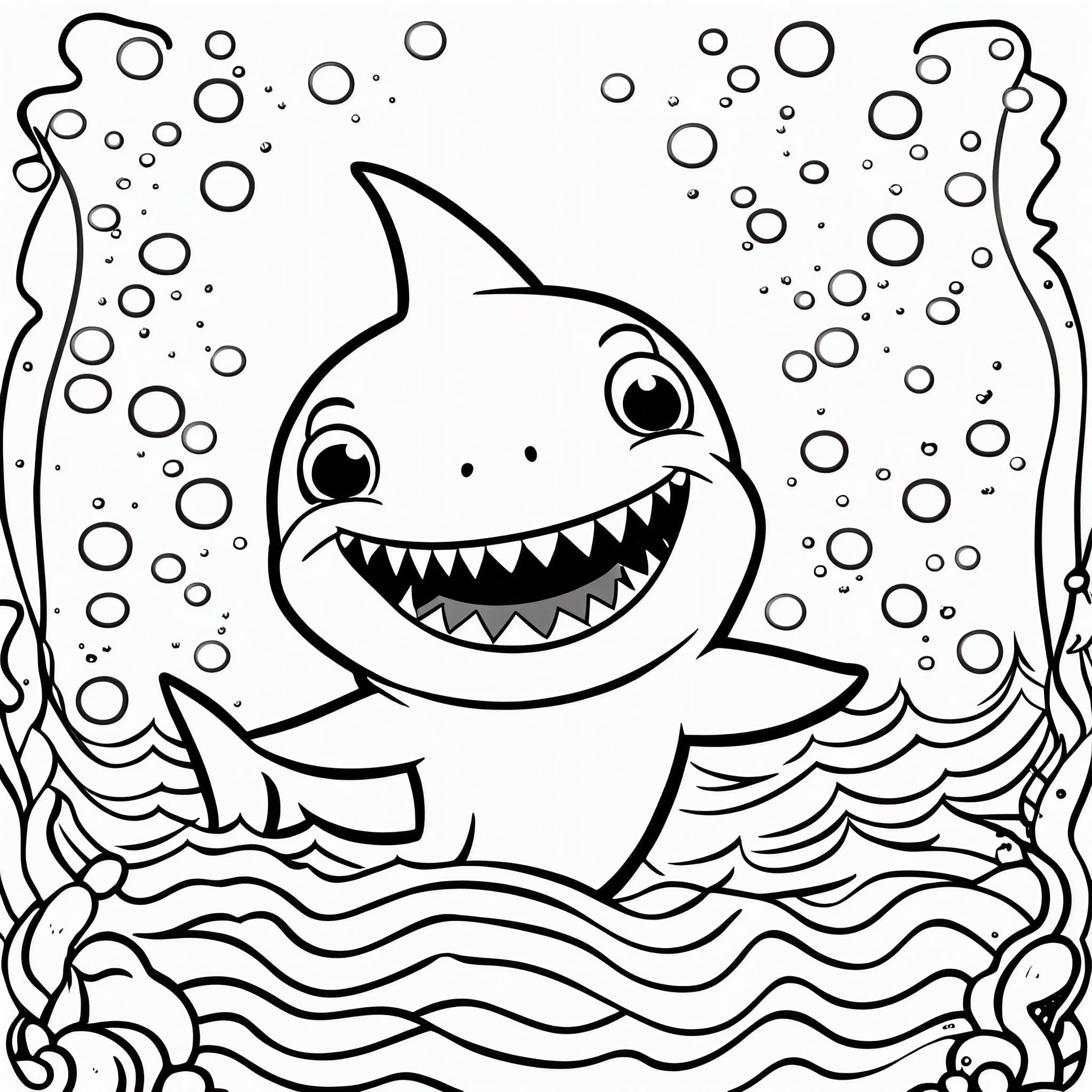 Baby shark coloring pages for free