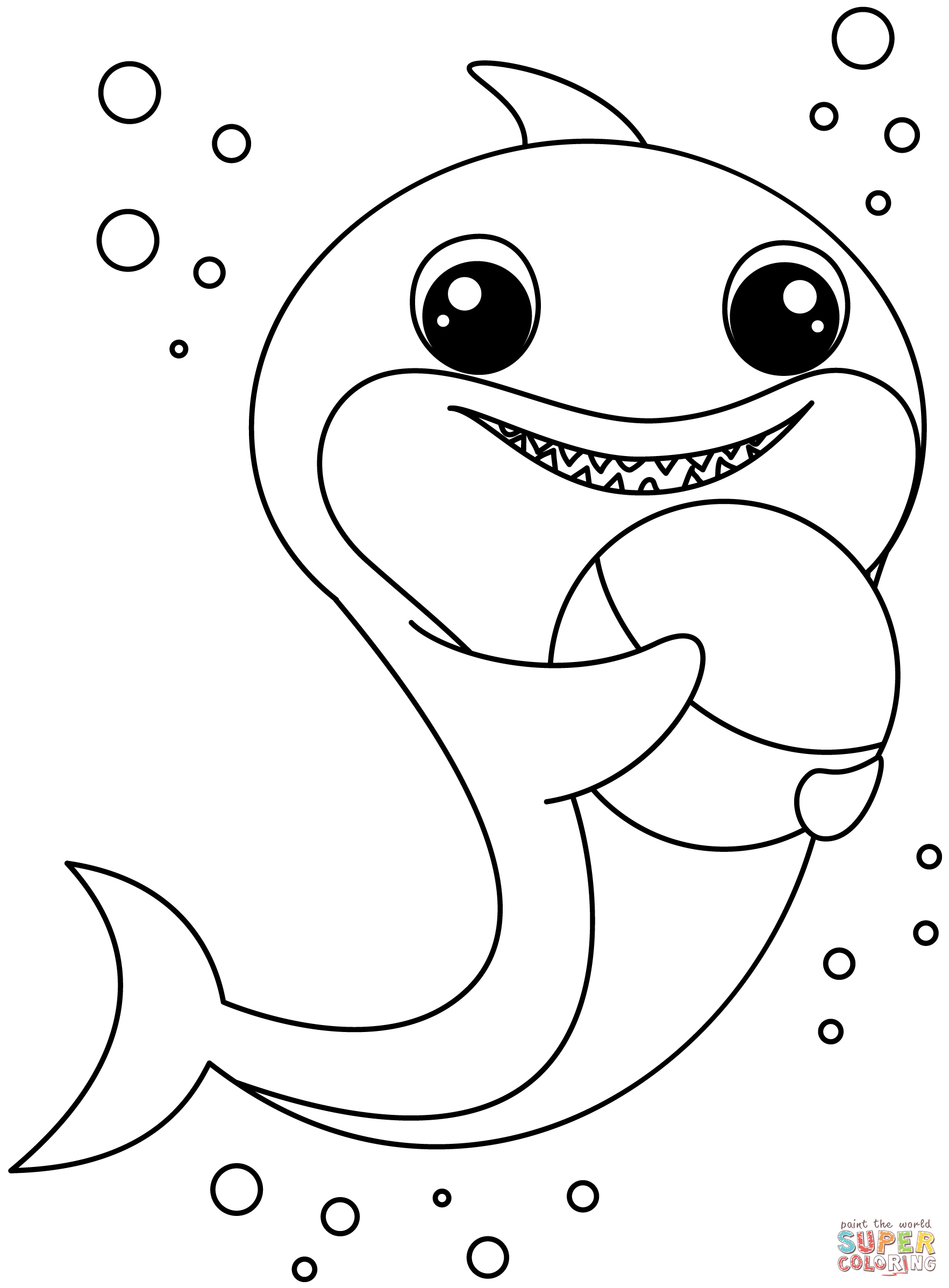 Baby shark coloring page free printable coloring pages