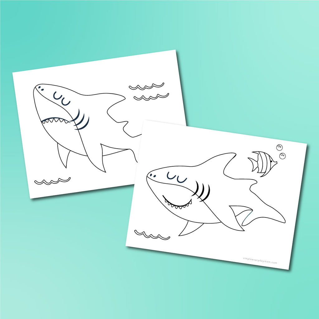 Shark coloring pages â simple everyday mom