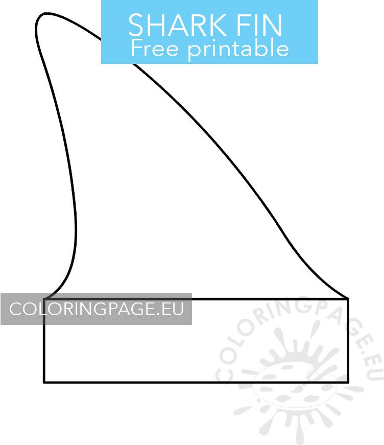 Shark fin template coloring page