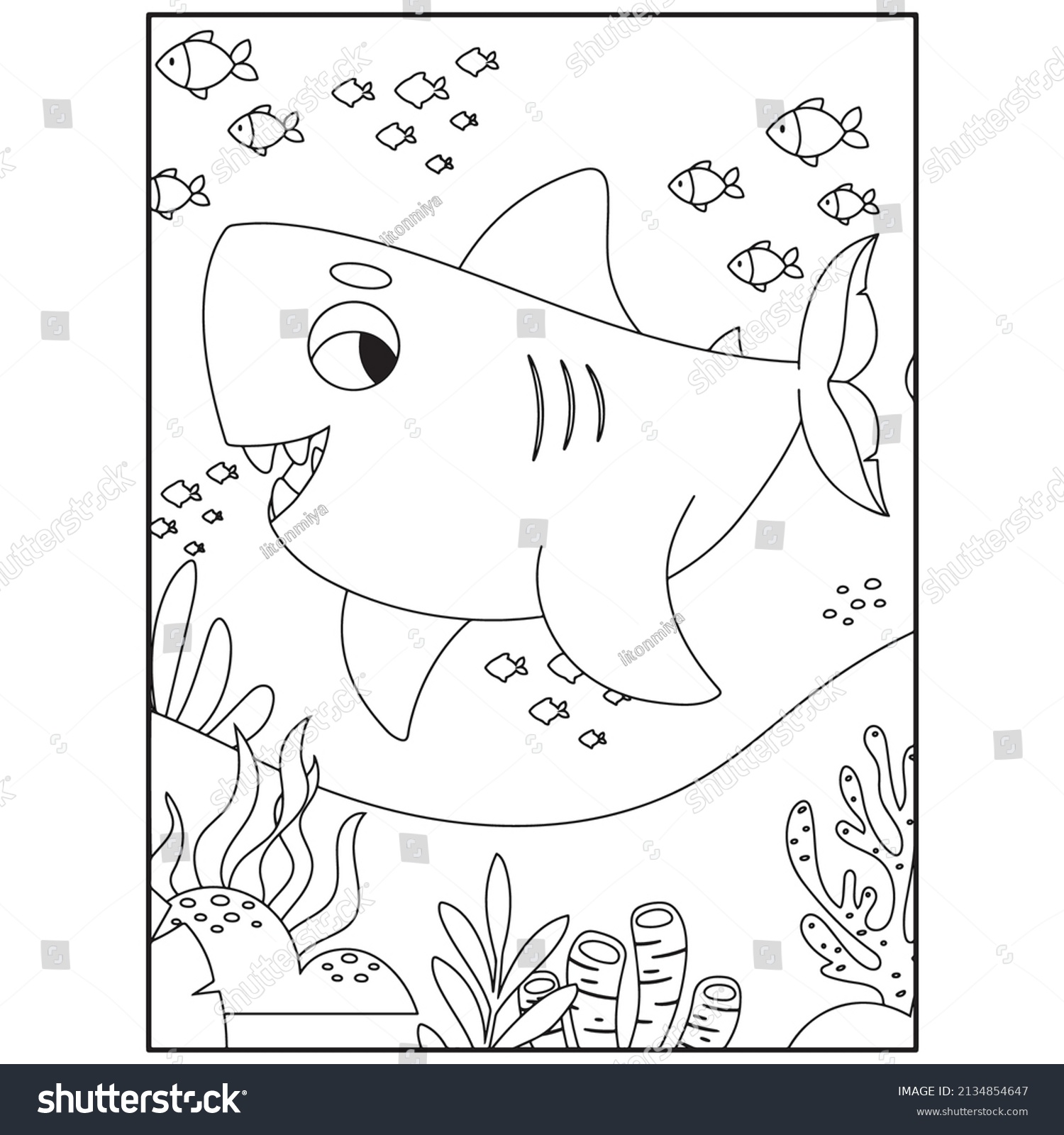 Hakuun shark coloring pages kids printable liittyvã vektorikuva rojaltivapaa
