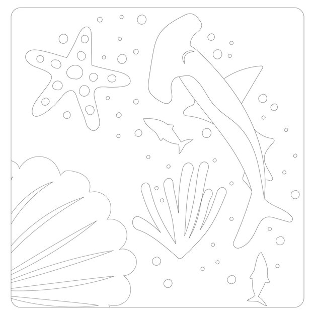Premium vector printable shark coloring pages for kids