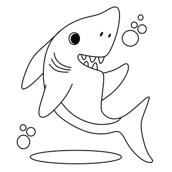 Printable shark coloring book vectors illustrations for free download